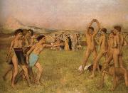 Edgar Degas Young Spartans Exercising oil painting reproduction